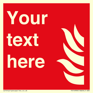 Custom Fire Equipment sign with General fire symbol